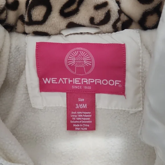 Weatherproof Ivory Quilted Snow Suit Size 3/6 Mo - Picture 5 of 6